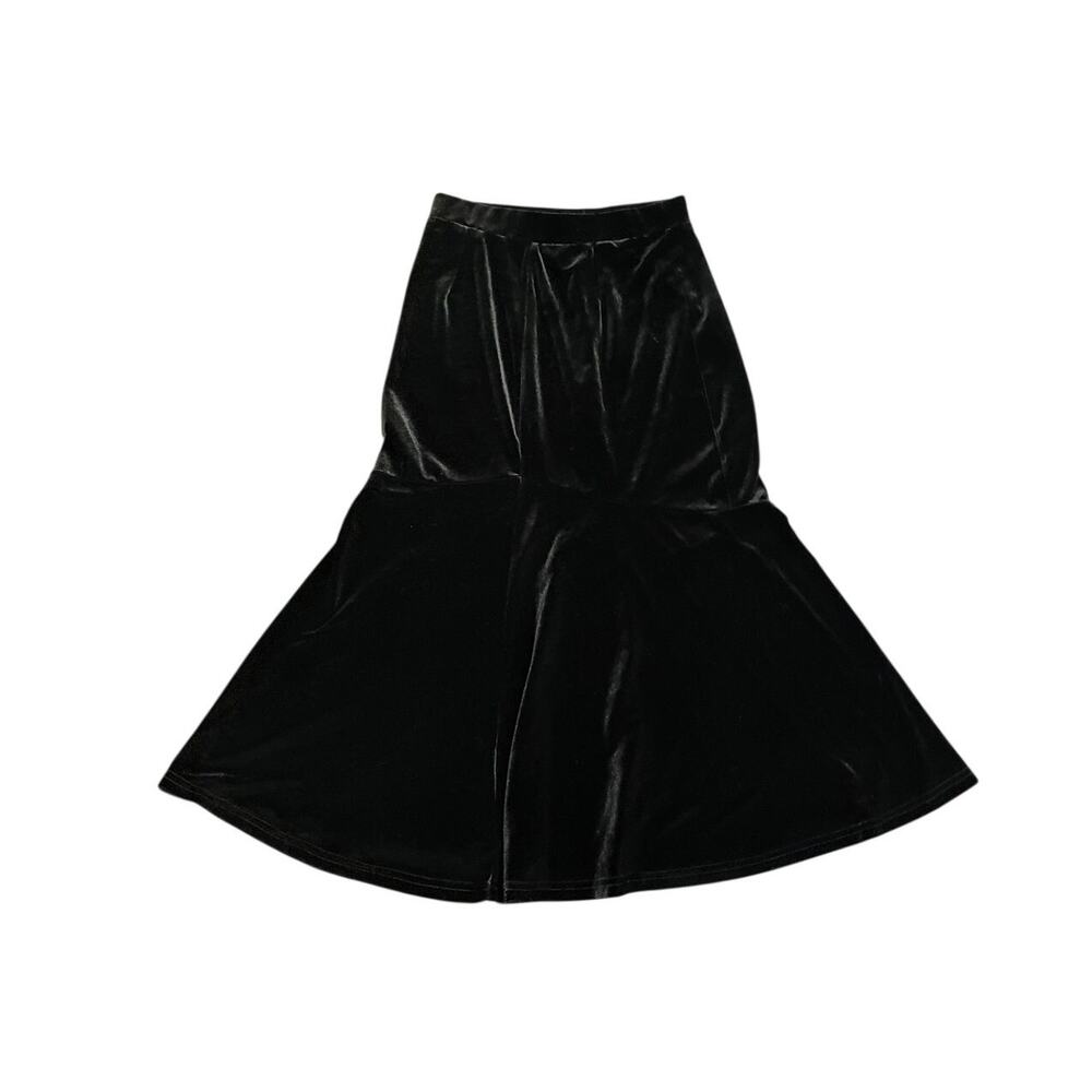 Dazy High Waisted Velvet Mermaid Midi Skirt SZ S Gothic Romantic Chic Witchy